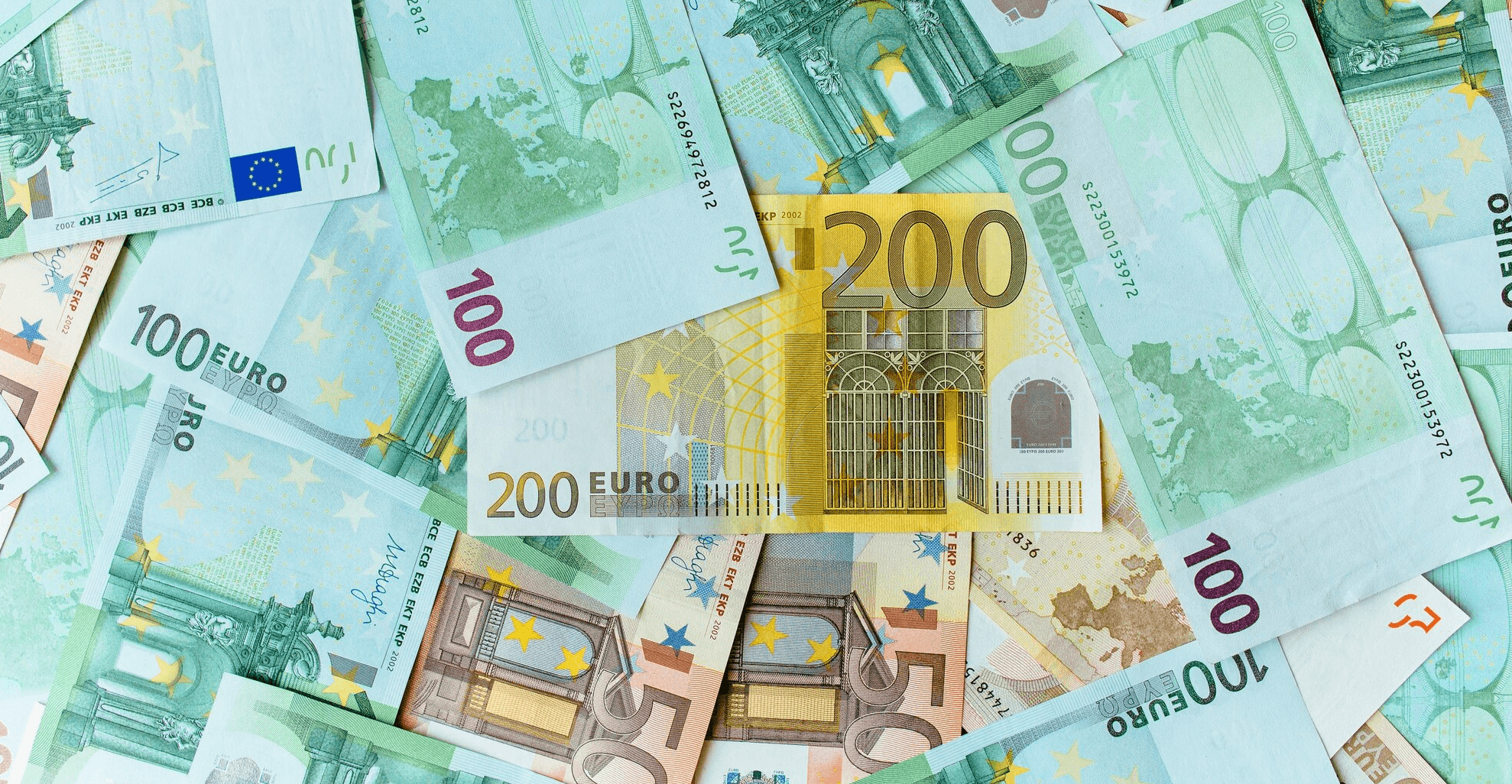 eurobiljetten over elkaar